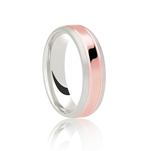 Two Tone Ring with Brushed Edges