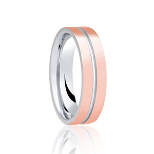 Two Tone Ring with Central Groove