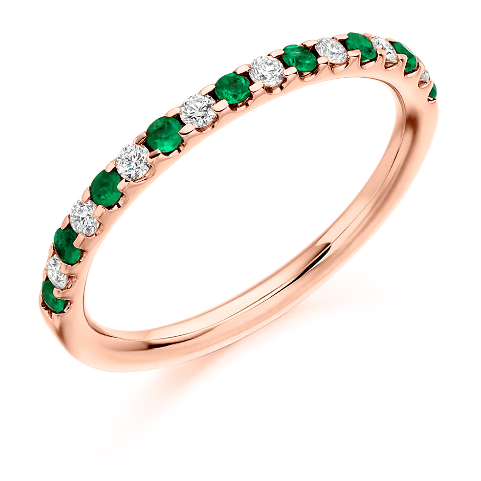 Micro-claw Set Emerald and Diamond Ring