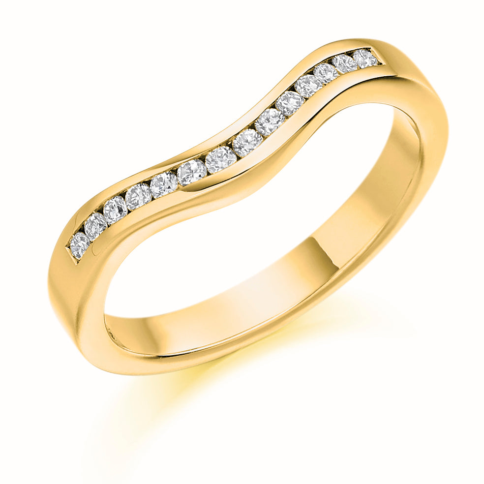 Channel Set Curved Shaped Diamond Ring