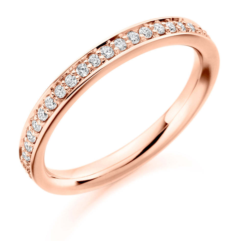 Half Grain Set Round Diamond Ring