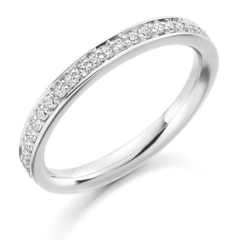 Half Grain Set Round Diamond Ring