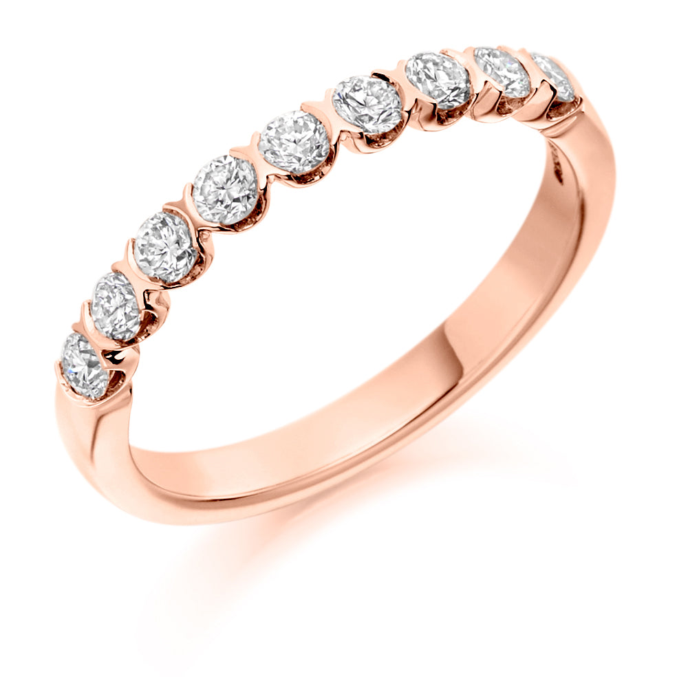 Bar Set Round Diamond Ring