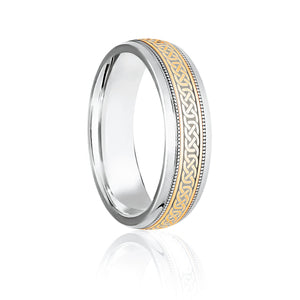 Two Tone Celtic Patterned Ring